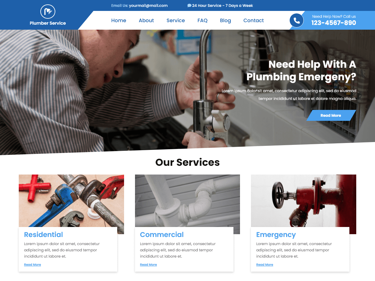 Plumber Services Preview Wordpress Theme - Rating, Reviews, Preview, Demo & Download