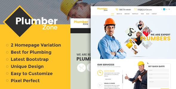Plumber Zone Preview Wordpress Theme - Rating, Reviews, Preview, Demo & Download