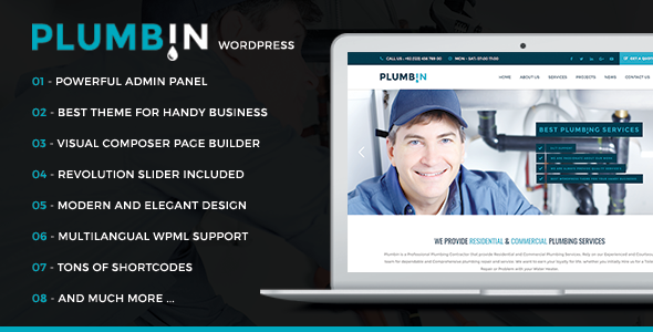 Plumbin Preview Wordpress Theme - Rating, Reviews, Preview, Demo & Download