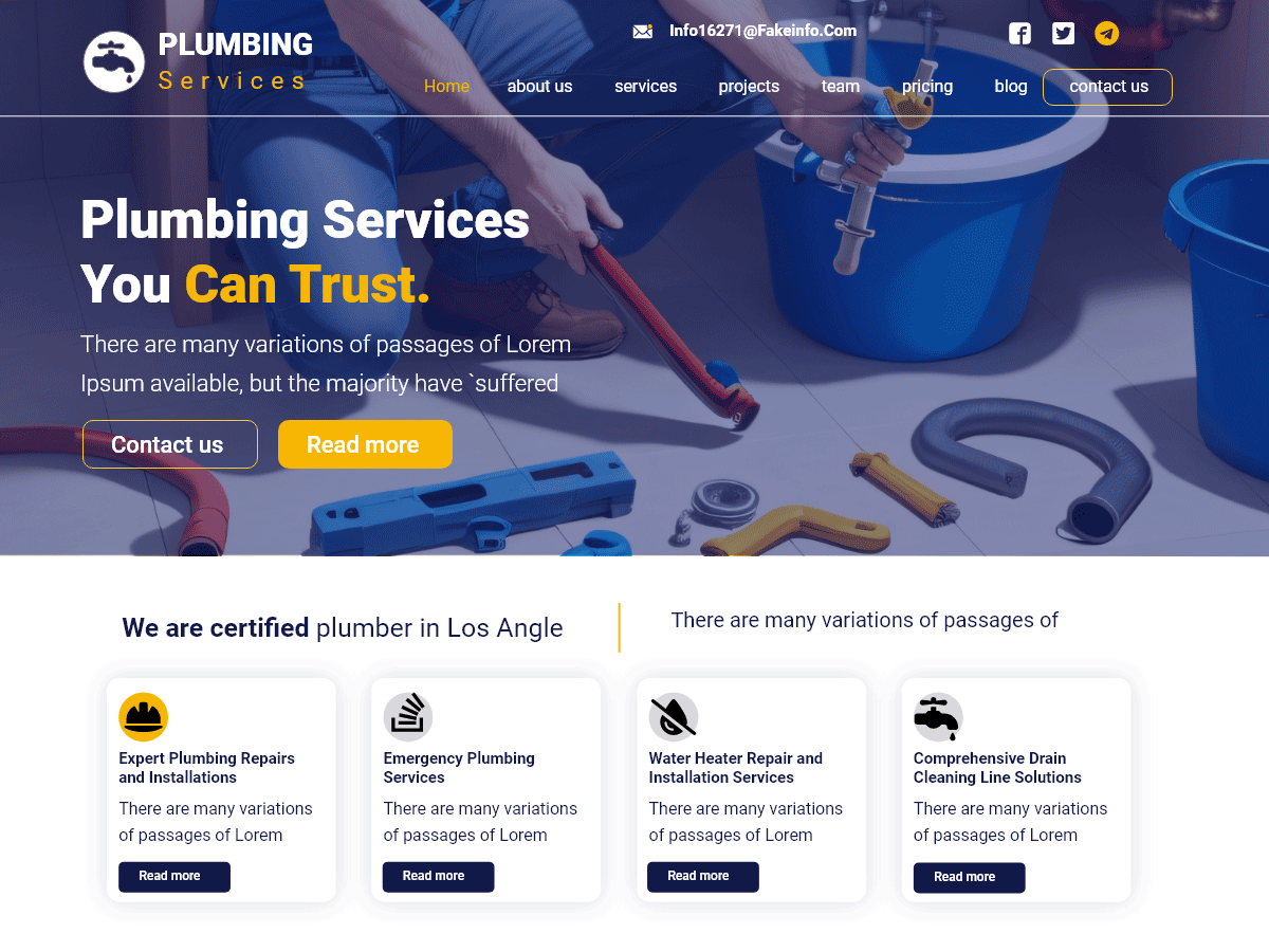 Plumbing Agency Preview Wordpress Theme - Rating, Reviews, Preview, Demo & Download