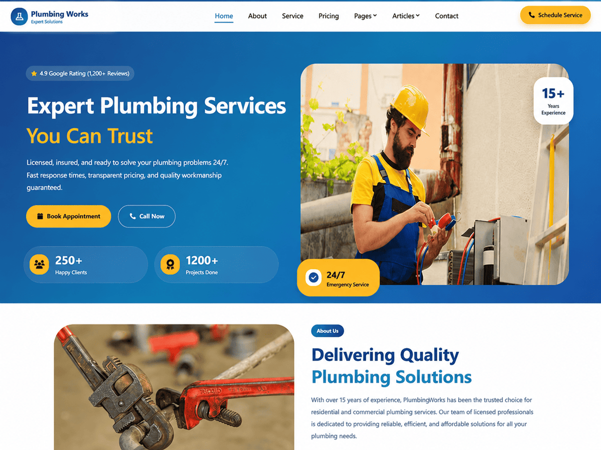 Plumbing Works Preview Wordpress Theme - Rating, Reviews, Preview, Demo & Download