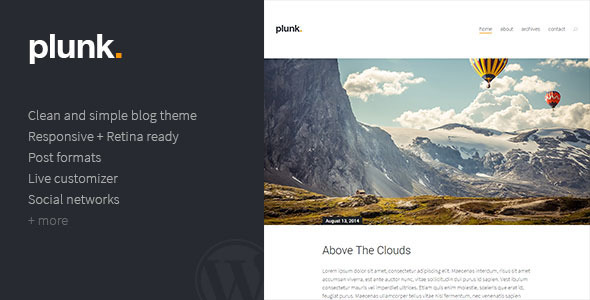 Plunk Preview Wordpress Theme - Rating, Reviews, Preview, Demo & Download