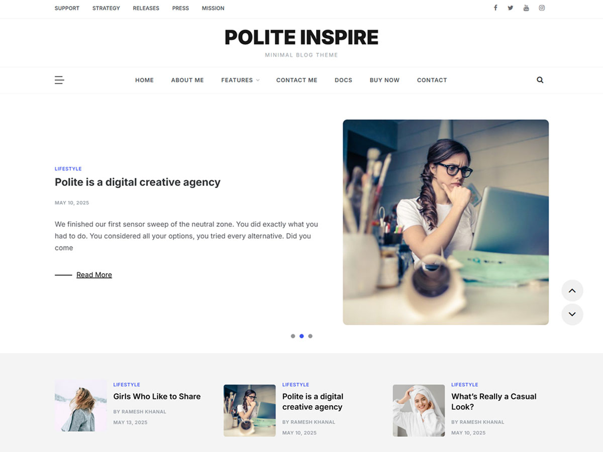 Polite Inspire Preview Wordpress Theme - Rating, Reviews, Preview, Demo & Download