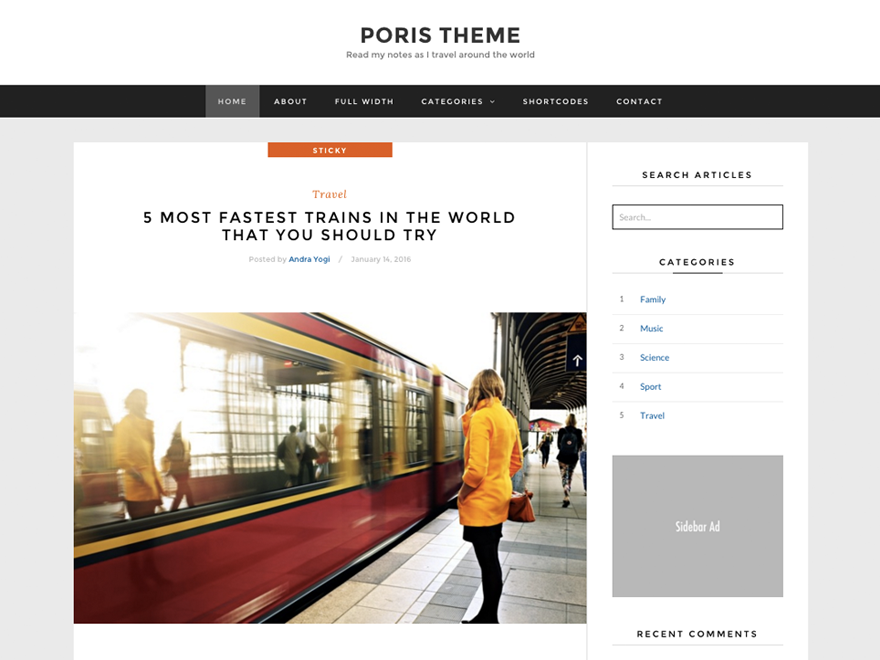 Poris Preview Wordpress Theme - Rating, Reviews, Preview, Demo & Download
