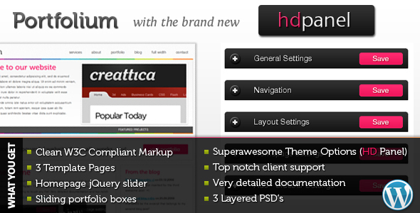 Portfolium Preview Wordpress Theme - Rating, Reviews, Preview, Demo & Download