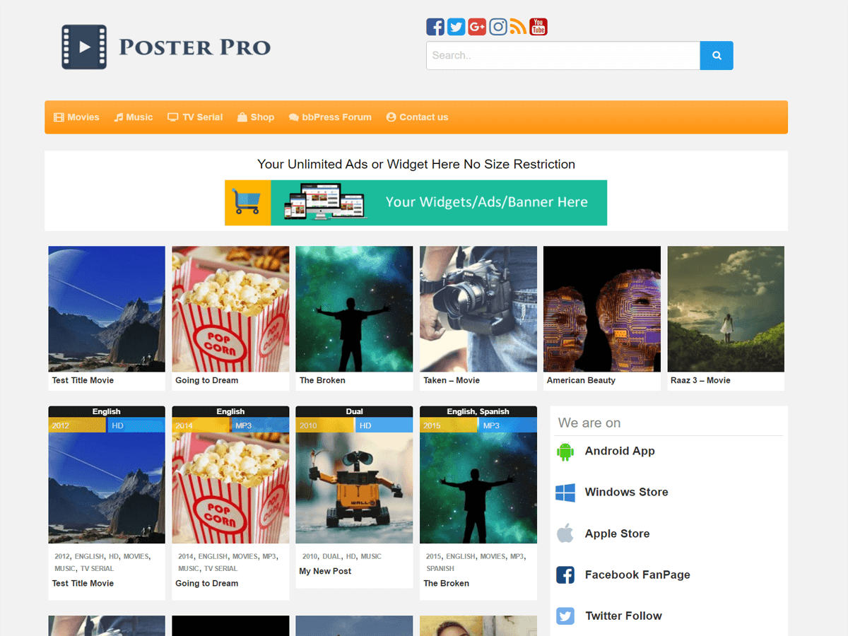 Poster Preview Wordpress Theme - Rating, Reviews, Preview, Demo & Download