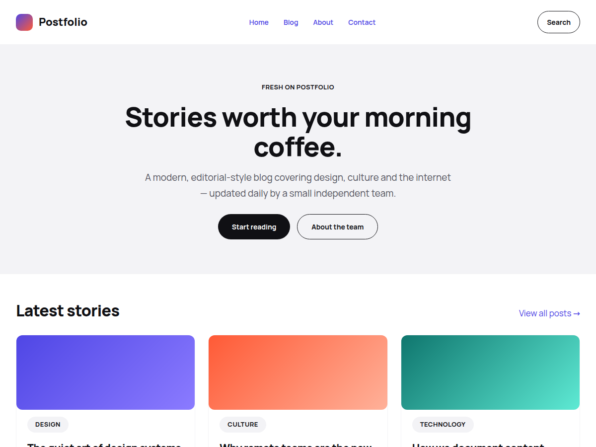 Postfolio Blocks Preview Wordpress Theme - Rating, Reviews, Preview, Demo & Download