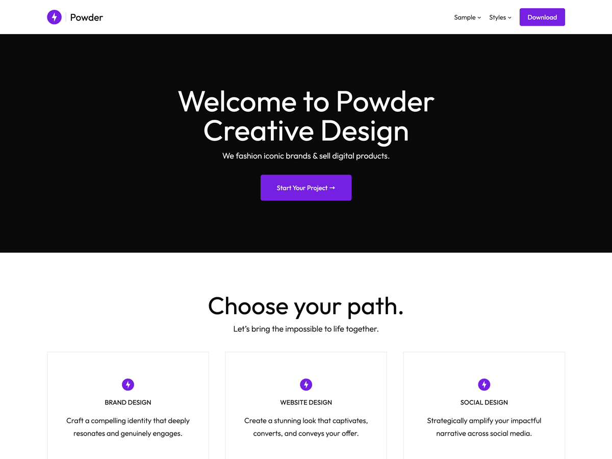 Powder Studio Preview Wordpress Theme - Rating, Reviews, Preview, Demo & Download