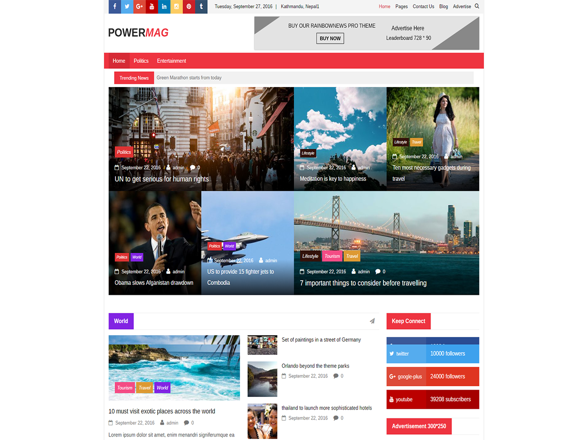Power Mag Preview Wordpress Theme - Rating, Reviews, Preview, Demo & Download