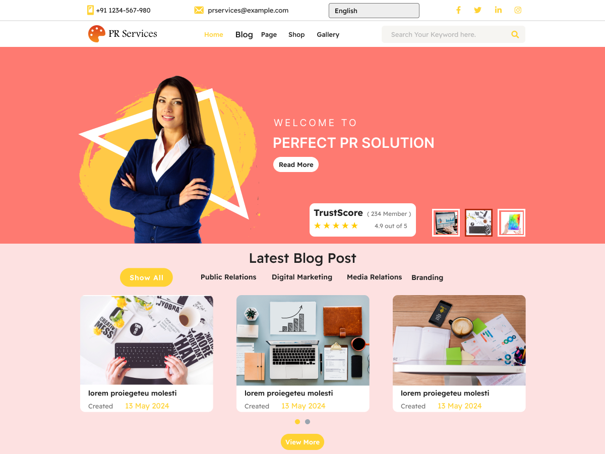 PR Services Preview Wordpress Theme - Rating, Reviews, Preview, Demo & Download