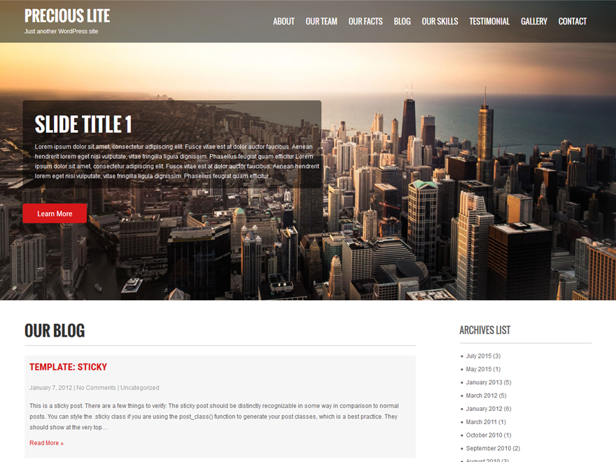 Precious Lite Preview Wordpress Theme - Rating, Reviews, Preview, Demo & Download