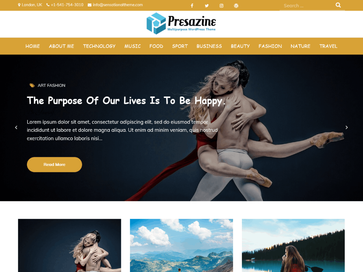 Presazine Blog Preview Wordpress Theme - Rating, Reviews, Preview, Demo & Download
