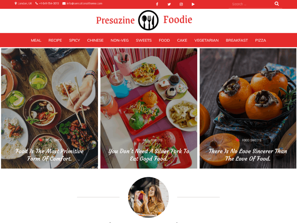 Presazine Foodie Preview Wordpress Theme - Rating, Reviews, Preview, Demo & Download