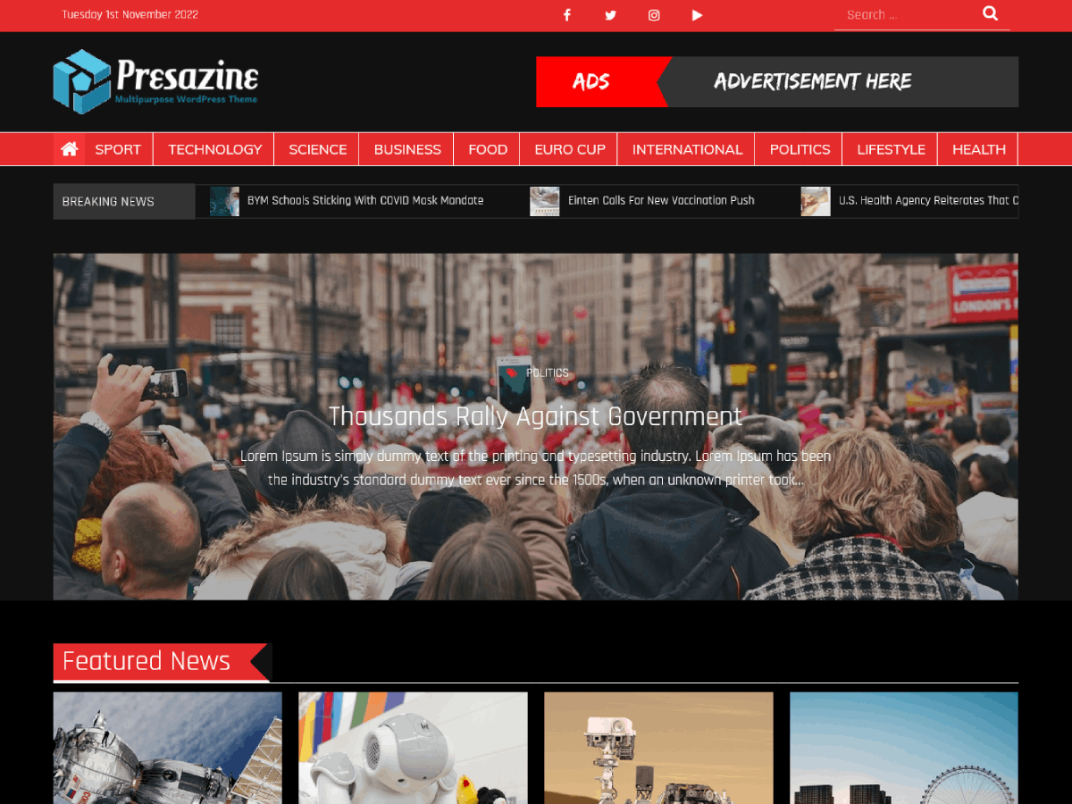 Presazine Magazine Preview Wordpress Theme - Rating, Reviews, Preview, Demo & Download