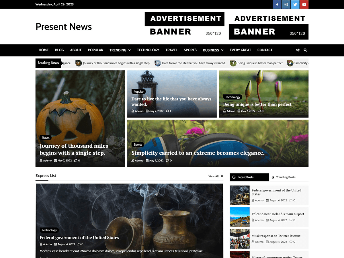 Present News Preview Wordpress Theme - Rating, Reviews, Preview, Demo & Download