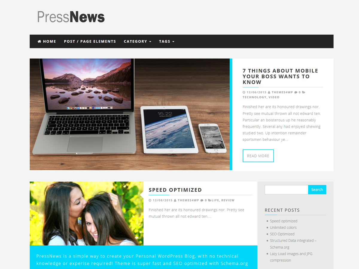 PressNews Preview Wordpress Theme - Rating, Reviews, Preview, Demo & Download