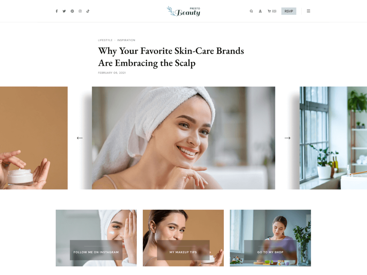 Presto Beauty Preview Wordpress Theme - Rating, Reviews, Preview, Demo & Download