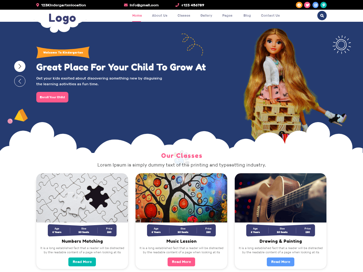 Prime Playschool Preview Wordpress Theme - Rating, Reviews, Preview, Demo & Download