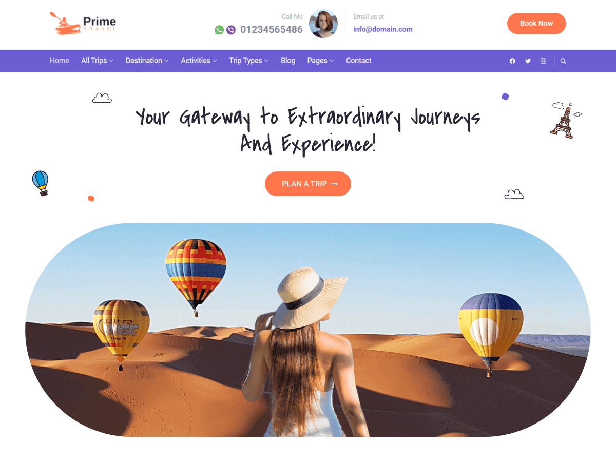 Prime Travel Preview Wordpress Theme - Rating, Reviews, Preview, Demo & Download