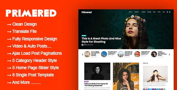 Primered Preview Wordpress Theme - Rating, Reviews, Preview, Demo & Download
