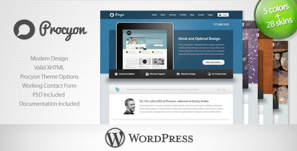 Procyon Preview Wordpress Theme - Rating, Reviews, Preview, Demo & Download