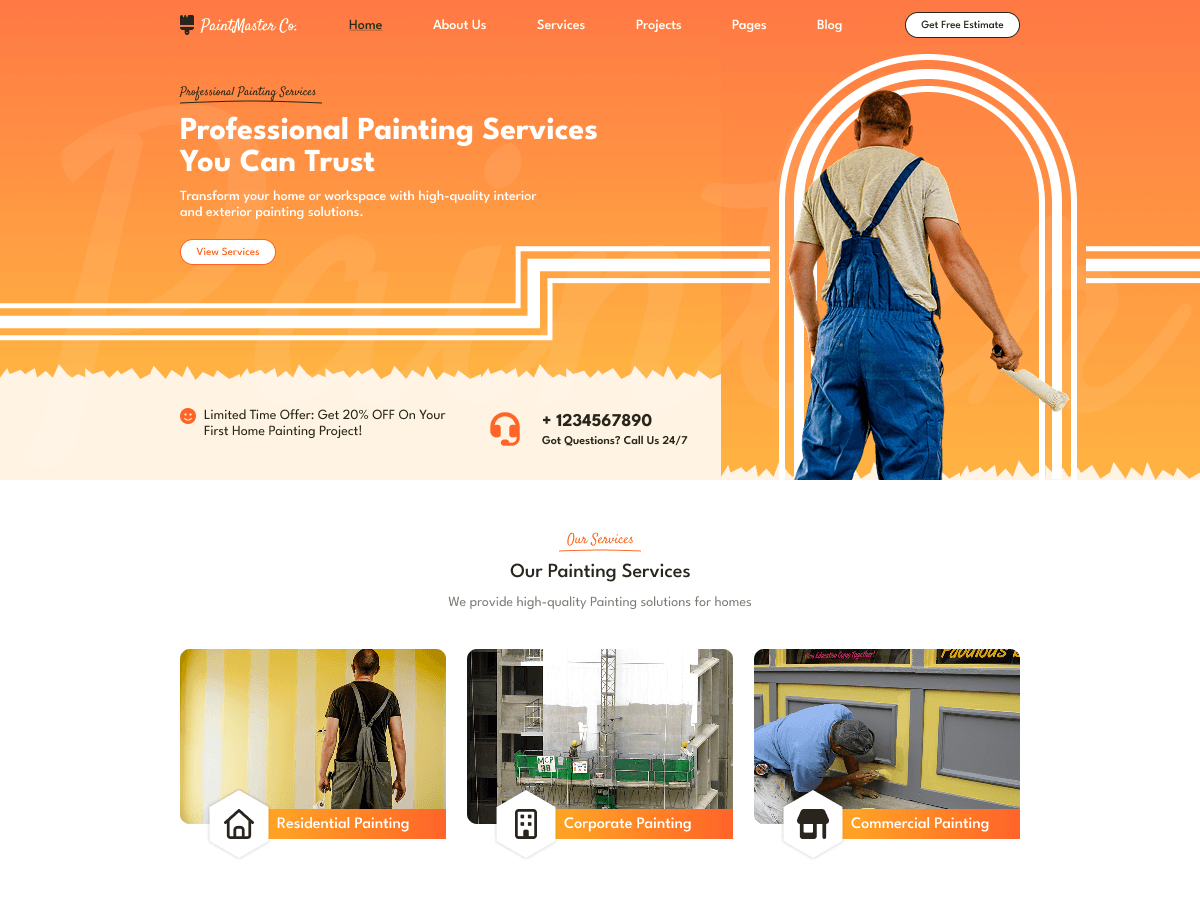 Professional Painting Preview Wordpress Theme - Rating, Reviews, Preview, Demo & Download