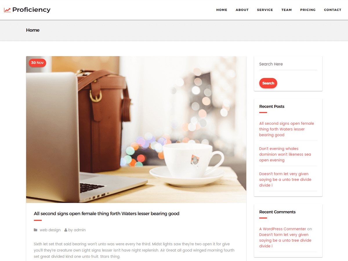 Proficiency Preview Wordpress Theme - Rating, Reviews, Preview, Demo & Download
