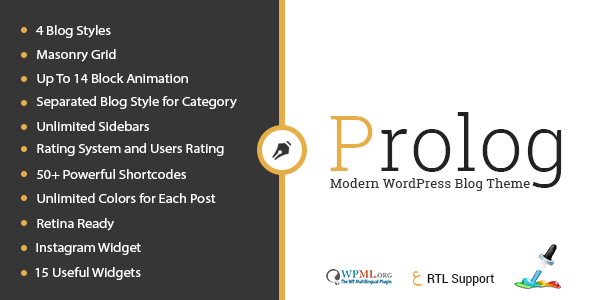 Prolog Preview Wordpress Theme - Rating, Reviews, Preview, Demo & Download