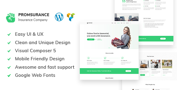 Promsurance Preview Wordpress Theme - Rating, Reviews, Preview, Demo & Download