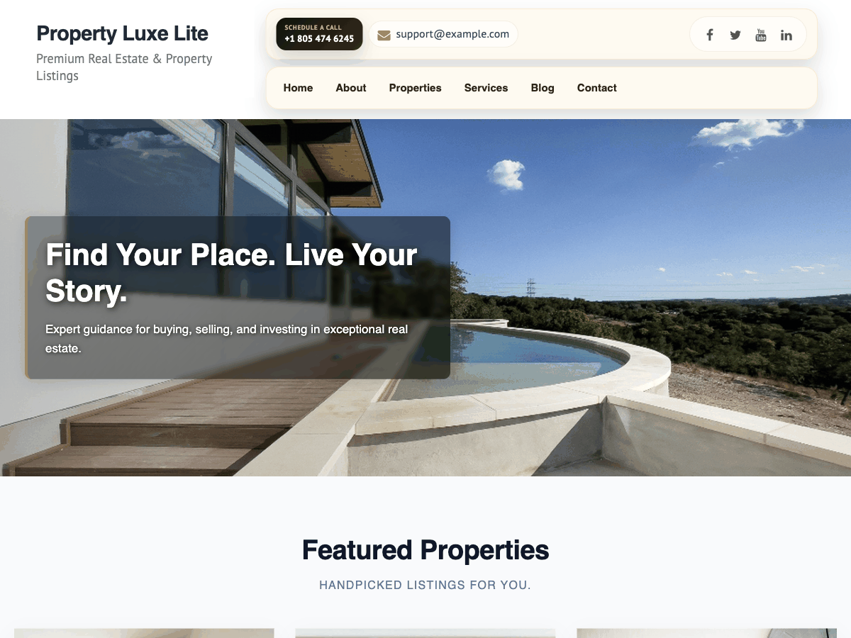 Property Luxe Preview Wordpress Theme - Rating, Reviews, Preview, Demo & Download
