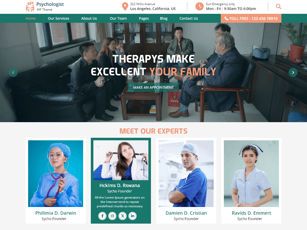 Psychologist Counselor Preview Wordpress Theme - Rating, Reviews, Preview, Demo & Download