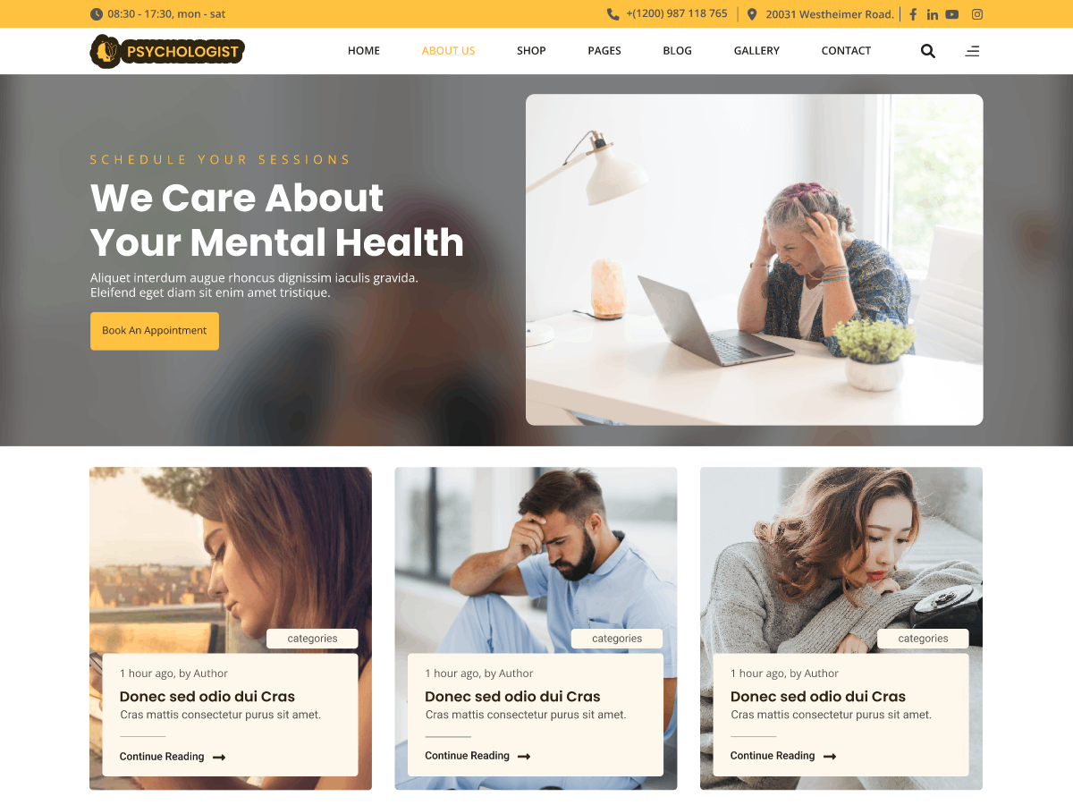 Psychologist Therapy Preview Wordpress Theme - Rating, Reviews, Preview, Demo & Download