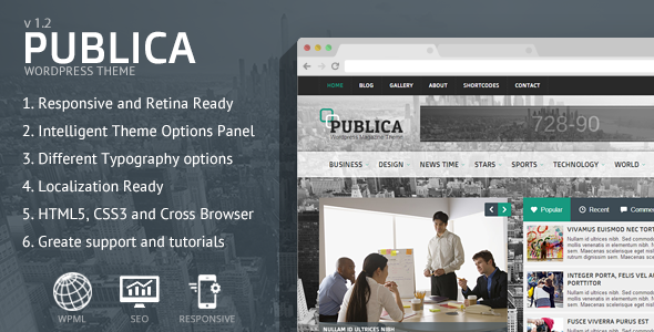 Publica Responsive Preview Wordpress Theme - Rating, Reviews, Preview, Demo & Download