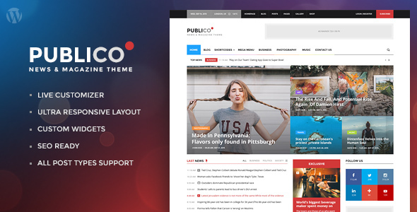 Publico Preview Wordpress Theme - Rating, Reviews, Preview, Demo & Download