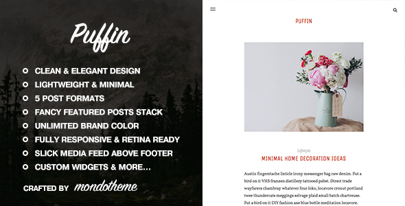 Puffin Preview Wordpress Theme - Rating, Reviews, Preview, Demo & Download
