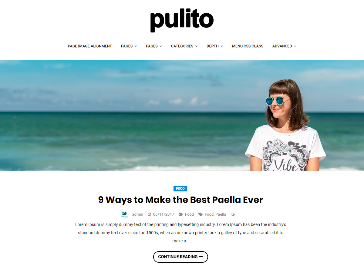 Pulito Clean Preview Wordpress Theme - Rating, Reviews, Preview, Demo & Download