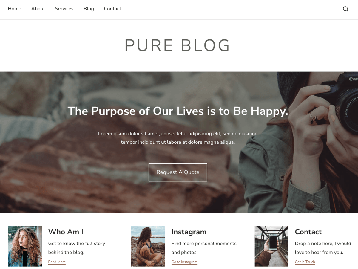 Pure Blog Preview Wordpress Theme - Rating, Reviews, Preview, Demo & Download