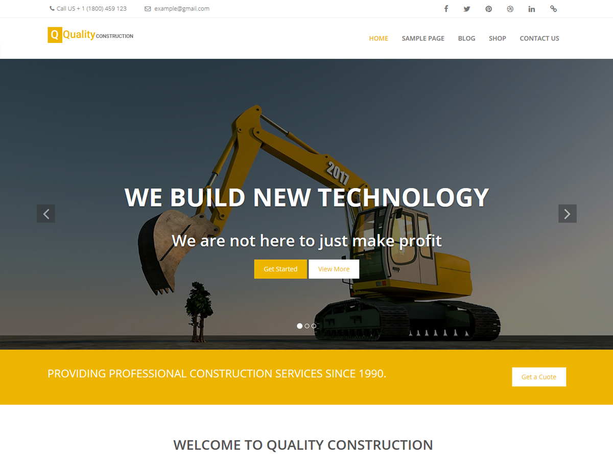 Quality Construction Preview Wordpress Theme - Rating, Reviews, Preview, Demo & Download