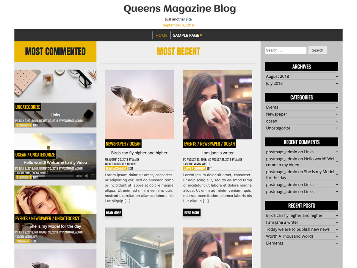 Queens Magazine Preview Wordpress Theme - Rating, Reviews, Preview, Demo & Download