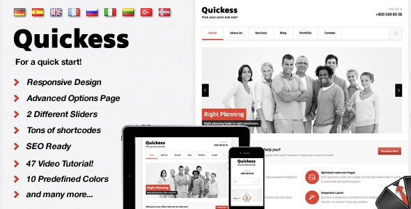 Quickess Responsive Preview Wordpress Theme - Rating, Reviews, Preview, Demo & Download
