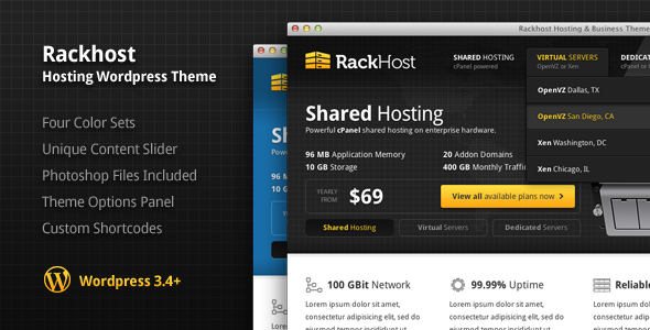 Rackhost Hosting Preview Wordpress Theme - Rating, Reviews, Preview, Demo & Download