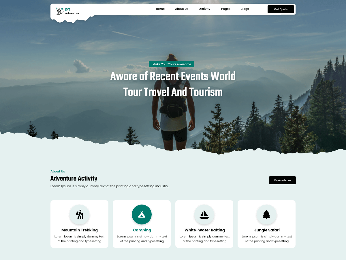 Radiant Adventure Preview Wordpress Theme - Rating, Reviews, Preview, Demo & Download