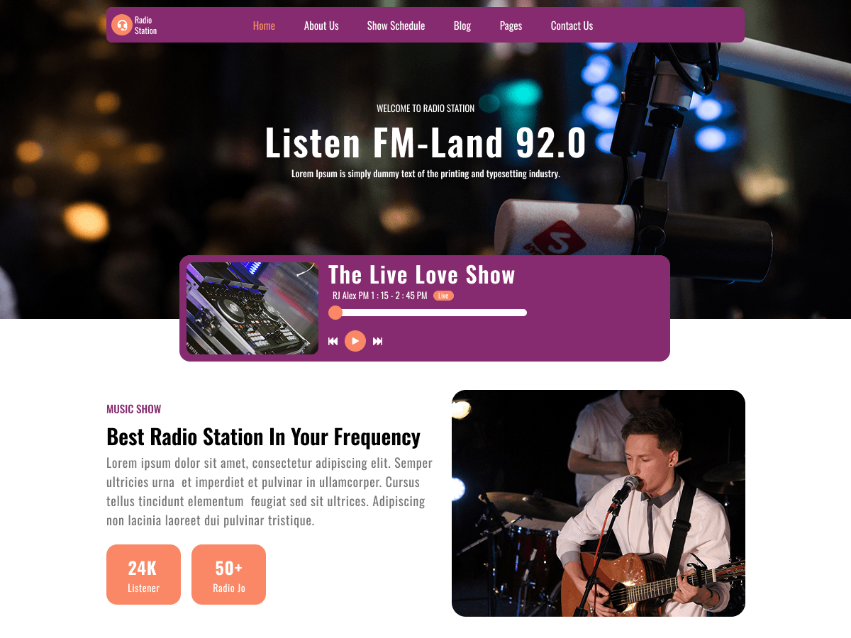 Radio Podcasting Preview Wordpress Theme - Rating, Reviews, Preview, Demo & Download