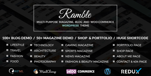 Ramble Preview Wordpress Theme - Rating, Reviews, Preview, Demo & Download