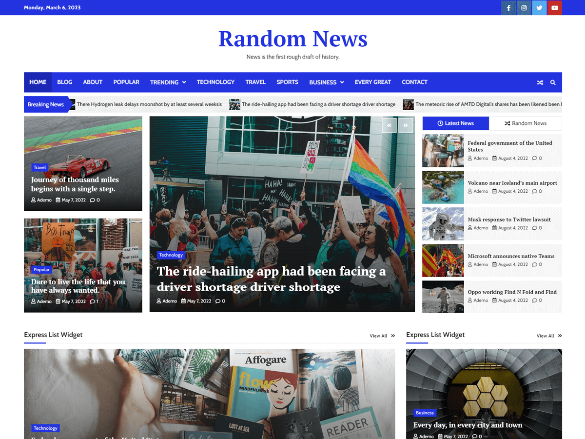 Random News Preview Wordpress Theme - Rating, Reviews, Preview, Demo & Download
