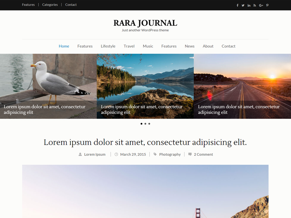 Rara Journal Preview Wordpress Theme - Rating, Reviews, Preview, Demo & Download