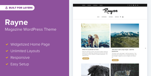 Rayne Preview Wordpress Theme - Rating, Reviews, Preview, Demo & Download