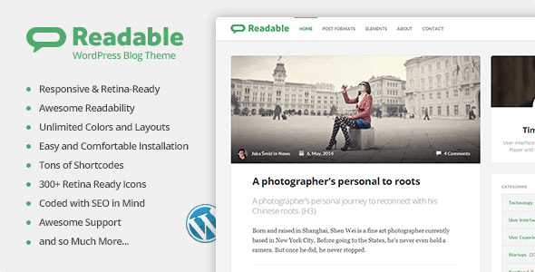Readable Preview Wordpress Theme - Rating, Reviews, Preview, Demo & Download