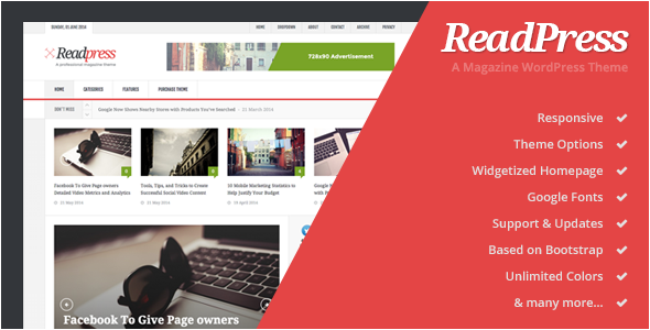 ReadPress Preview Wordpress Theme - Rating, Reviews, Preview, Demo & Download