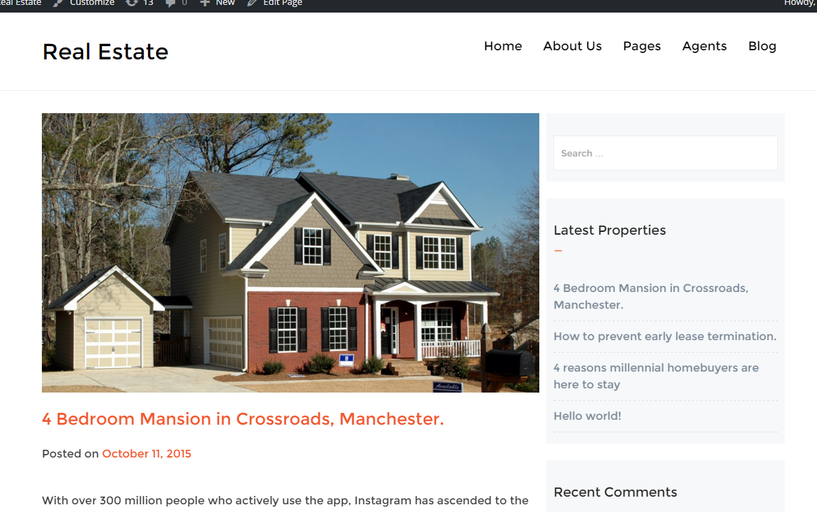 Real Estate Preview Wordpress Theme - Rating, Reviews, Preview, Demo & Download